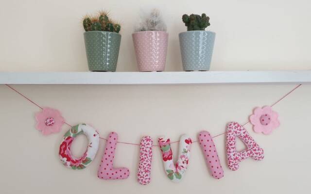 Fabric Letter Garland/Name Baby Room Decoration Nursery Decor Girl Name Wall Art Baby Cath Kidston - image 1