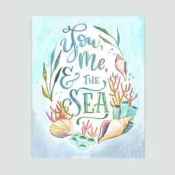 Coastal Art Print You, Me, & The Sea - Shells & Coral Illustration - thumbnail 2