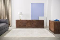 Veneer Walnut Long Tv Cabinet With 4 Doors Sideboard in Modern Mid-Century Style For Living Room Or Bedroom Livlo O-S08