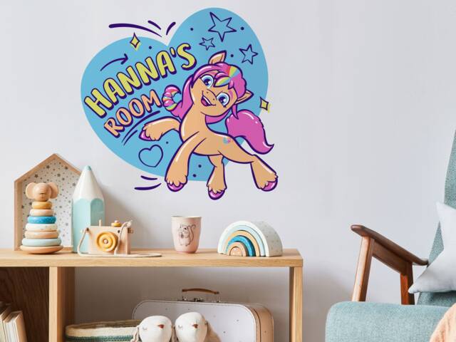 Personalised Sunny Wall Sticker, My Little Pony Decals, Themed Bedroom - image 1