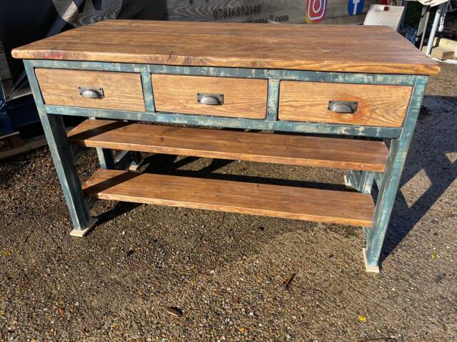 Rustic Farmhouse Kitchen Breakfast Bar Island - image 1