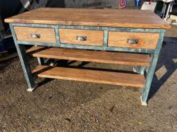 Rustic Farmhouse Kitchen Breakfast Bar Island - thumbnail 1