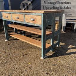 Rustic Farmhouse Kitchen Breakfast Bar Island - thumbnail 2
