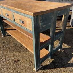 Rustic Farmhouse Kitchen Breakfast Bar Island - thumbnail 3