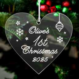 Personalised Christmas Decorations Custom Acylic Tree Ornaments Xmas Gift For Family Engraved Lockdown Bauble 2025 Baby's 1st - thumbnail 1
