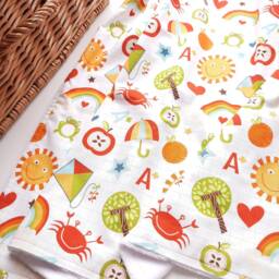 Baby Blanket - Luxurious Cotton & Plush For Newborn Nursery, Pram, Car Kite Sun Crab Rainbow Frog - thumbnail 2