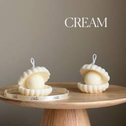 Sea Shell Soy Candle - Faux Pearl, Clam Decor - thumbnail 3