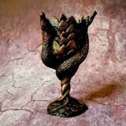 3D Printed Dragon Cup - Vintage Goblet Bronze Chalice Dice Dnd Ornament Dark Magic - thumbnail 2