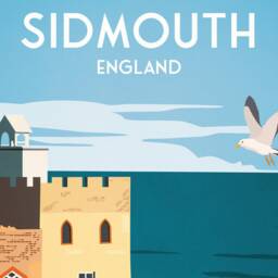 Sidmouth Travel Poster - England A4, A3, A2, A1 - thumbnail 3