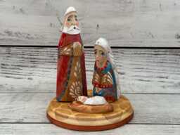 Ukrainian Hand Carved Nativity Scene, Painted Linden Wood Christmas Decor - 3.93 - thumbnail 1