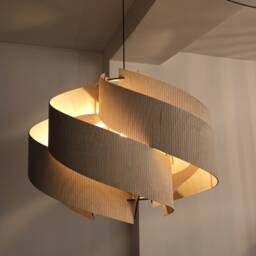 Mid Century Modern Wooden Ceiling Lamp Handmade Scandinavian Light - thumbnail 2
