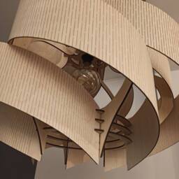 Mid Century Modern Wooden Ceiling Lamp Handmade Scandinavian Light - thumbnail 3