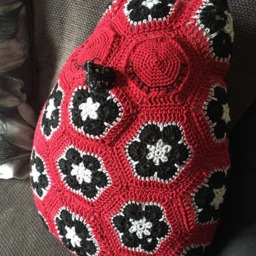 Crochet Owl Pillow Handmade African Flower Cushion - thumbnail 3