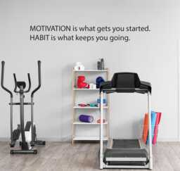 Motivation Is What Gets You Going. Habit Keeps Wall Decor Vinyl Decal Gym Workout Quote 20 - thumbnail 1