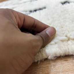 striped Morrocan Rug 5x8.3 Ft , Rugs For Living Room Handmade Beni Ourain Wool Bedroom Berber White Boho Rugs - thumbnail 4