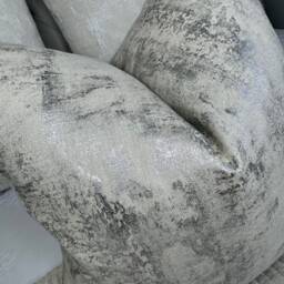 Luxury Cushion Cover, Metallic Pillow Luxury Pewter Sofa Bed Bedding, Designer Caesar - thumbnail 4