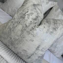 Luxury Cushion Cover, Metallic Pillow Luxury Pewter Sofa Bed Bedding, Designer Caesar - thumbnail 2
