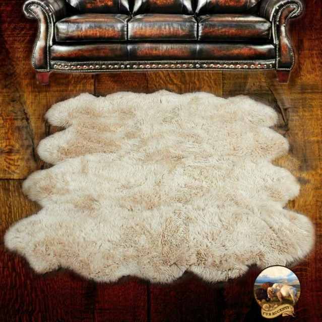 Plush Faux Fur Sheepskin Rug - Shaggy Quatro Shape, Usa Made - image 1