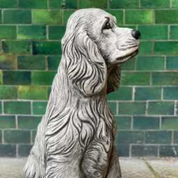 Sitting Spaniel Sculpture Outdoor Stone Dog Memorial For Yard Figurine Concrete Guardian Statue Garden Pet Cement Decoration Lawn Animal - thumbnail 4