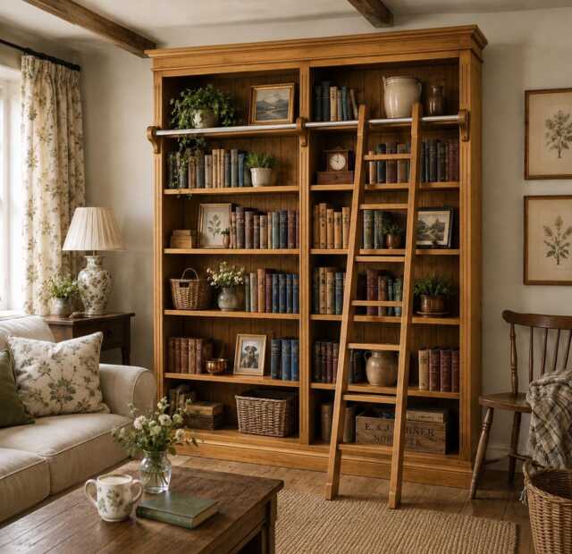 "Solid Pine 8Ft Tall Bookcase, Adjustable Display ""Heavy Duty" - image 1