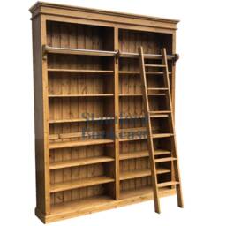 "Solid Pine 8Ft Tall Bookcase, Adjustable Display ""Heavy Duty" - thumbnail 3
