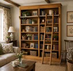 "Solid Pine 8Ft Tall Bookcase, Adjustable Display ""Heavy Duty" - thumbnail 1