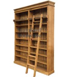 "Solid Pine 8Ft Tall Bookcase, Adjustable Display ""Heavy Duty" - thumbnail 3
