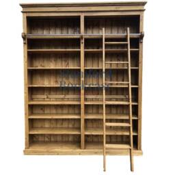 "Solid Pine 8Ft Tall Bookcase, Adjustable Display ""Heavy Duty" - thumbnail 2