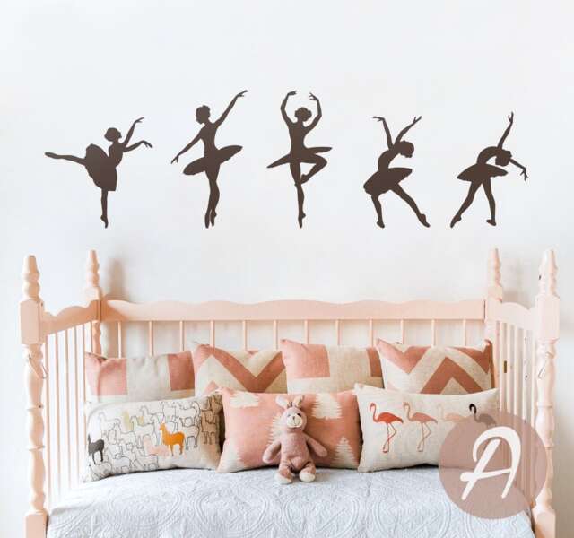 Ballerinas Wall Decal - Dancing Sticker Dancer Decal Home Decor Nursery Vinyl Wall Removable -Ai015 - image 1