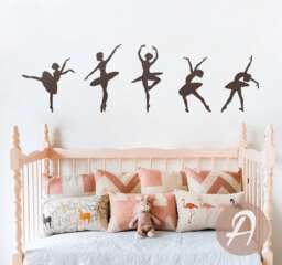Ballerinas Wall Decal - Dancing Sticker Dancer Decal Home Decor Nursery Vinyl Wall Removable -Ai015 - thumbnail 1