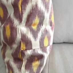 Silk Waterwave Taffeta Ikat Burgundy Yellow Cushion Cover 45 X 45cm - thumbnail 2