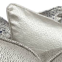 Sahco Dumas Luxury Designer Plain Cream Grey Textured Satin Cushion Pillow Cover - thumbnail 2