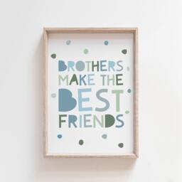 Boys Nursery Prints, Brother Bedroom Sibling Wall Art, Playroom Decor - thumbnail 1