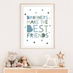Boys Nursery Prints, Brother Bedroom Sibling Wall Art, Playroom Decor - thumbnail 3