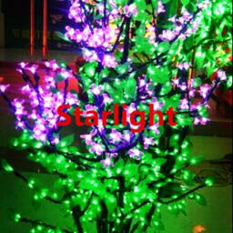 960Pcs Leds 6Ft Led Bush Light Cherry Blossom Tree Christmas Pink Large Flower + Green Leaf Outdoor/Indoor Use Rainproof - thumbnail 2