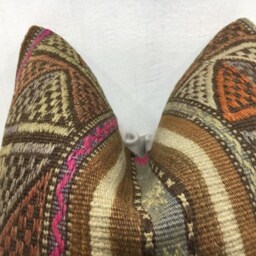 Vintage Kilim Pillow Cover, Handwoven Bohemian Accent - 16x16 Inch - thumbnail 2