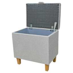 Pearl Metallic Tall Ottoman With Storage - Vecchio Woven Footstool British Made To Order - thumbnail 2