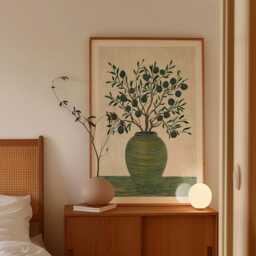 Olive Vase Still Life Poster, Botanical Mediterranean Art Print - thumbnail 3