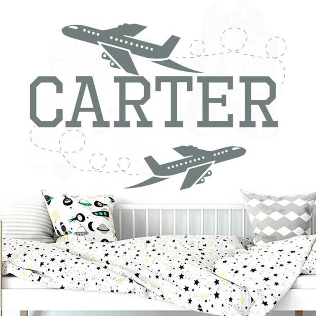 Name Wall Decal. Plane Boys Decals Nursery. Nursery Decor. Custom Sticker. Art - Ma34 - image 1