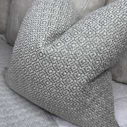 Handmade Pillow Cover - Grey Throw Cover, Cushion For Sofa, Chair Or Window Seat, Designer Sanderson Fabric, Linden - thumbnail 4