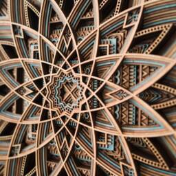 Astral Mandala Wood Sculpture, Multilayer Geometric Modern Decor, Wall Art For Home & Office - thumbnail 3