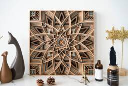Astral Mandala Wood Sculpture, Multilayer Geometric Modern Decor, Wall Art For Home & Office - thumbnail 1