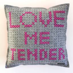 Felt Decorative Pillow, Embroidered - thumbnail 1