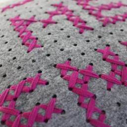 Felt Decorative Pillow, Embroidered - thumbnail 3