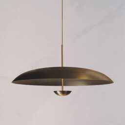 Mid Century Brass Chandelier, Patina Sputnik Style - thumbnail 2