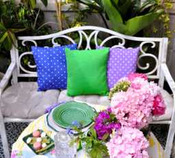 Colorful Cotton Pillow Covers, Lavender Polka Dot Cushion, Blue Pillow, Green Cushion Cover, Provence Home Decor Set - thumbnail 1