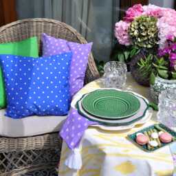 Colorful Cotton Pillow Covers, Lavender Polka Dot Cushion, Blue Pillow, Green Cushion Cover, Provence Home Decor Set - thumbnail 3