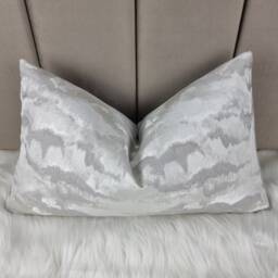 Decorative Glamorous Luxury Cushion Cover New Home Nimbus Fabric Lumbar Pillow Case Silver Grey - thumbnail 2