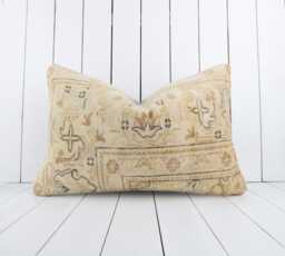 Handmade Turkish Kilim Pillow Cover Vintage Anatolian Design - 16x24 - thumbnail 1