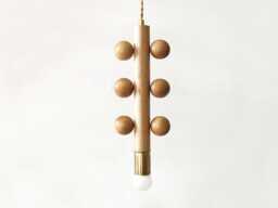Mid Century Modern Maple Brass Pendant Light Ceiling Wood Gold Fixture Lamp Bedroom Lighting Kitchen